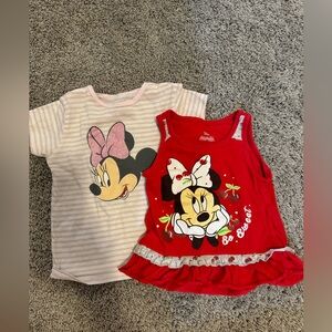 Disney Minnie Mouse Shirt set. 2T for little girls. Tank top and short sleeve